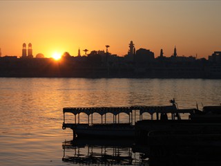Luxor skyline from the Westbank at sunrise